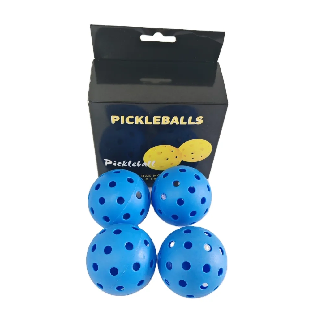 RTS 40 Holes Outdoor TPE 74MM Diameter USAPA Standard Training Injection Pickleball Balls Gift 4pcs/box