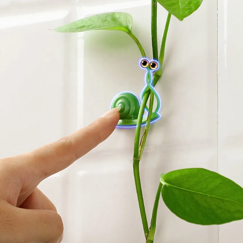 

Plant Climbing Wall Fixture Clips Green Cute Snail Wall Hook Plants Climbing Wall Support Self-Adhesive Snap for Wire Fixing, Customized color