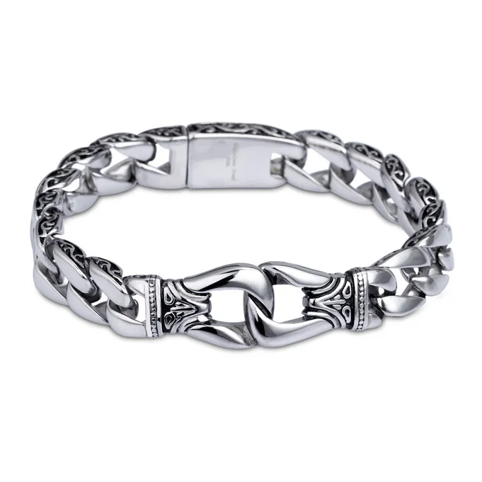 

Fashion 316 Stainless Steel Bracelet Jewelry Retro Totem Bracelet Men Fashion Danyang Bracelet Wholesale, Silver