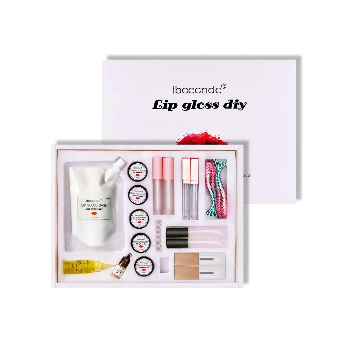 

New DIY Lip Gloss Material Shine Moisturizer Base Gel Pigment Powder Olive Oil Flavor Handmade Makeup Kit