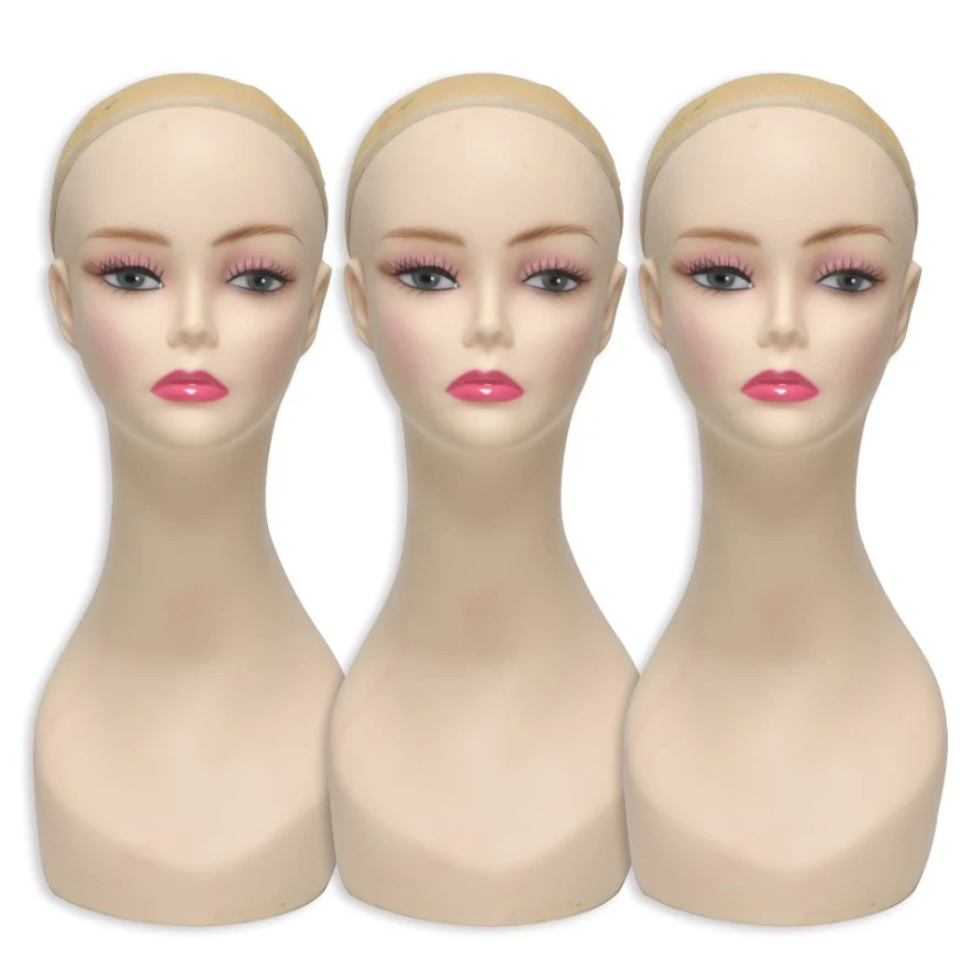 

Cheap Plastic Head Female Makeup Jewelry Display Mannequin Heads for wigs, Skin tone