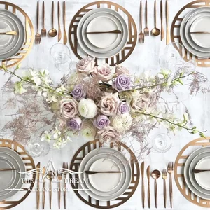 

Golden Mirror Placemats For Banquets Luxury Table Setting Golden Chargers For Wedding From The A Dream Wedding Store