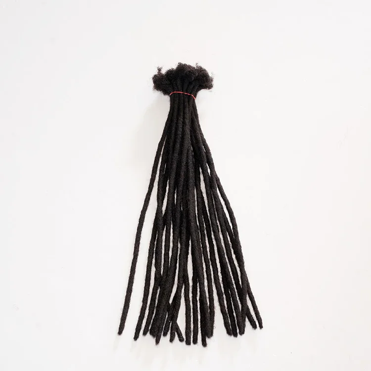 

KAMA dreadlocks human hair 0.4cm width 20strands 8/10/12 inches locs extension, Natural black, can be dyed and bleached