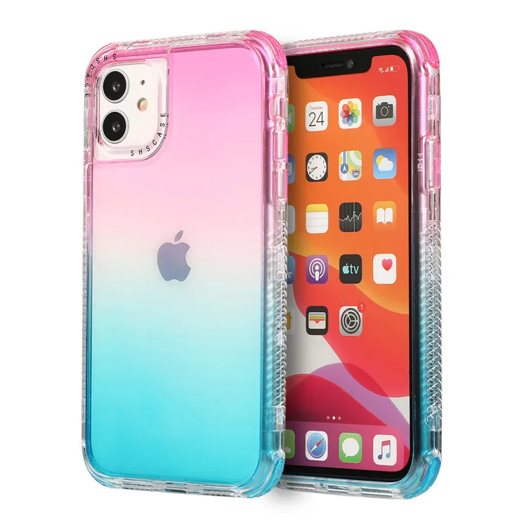 

GSCASE Gradient TPU PC 3 In 1 Phone Case For iPhone Case 12 pro Max 11 XS 7 8 Plus fundas de celulares