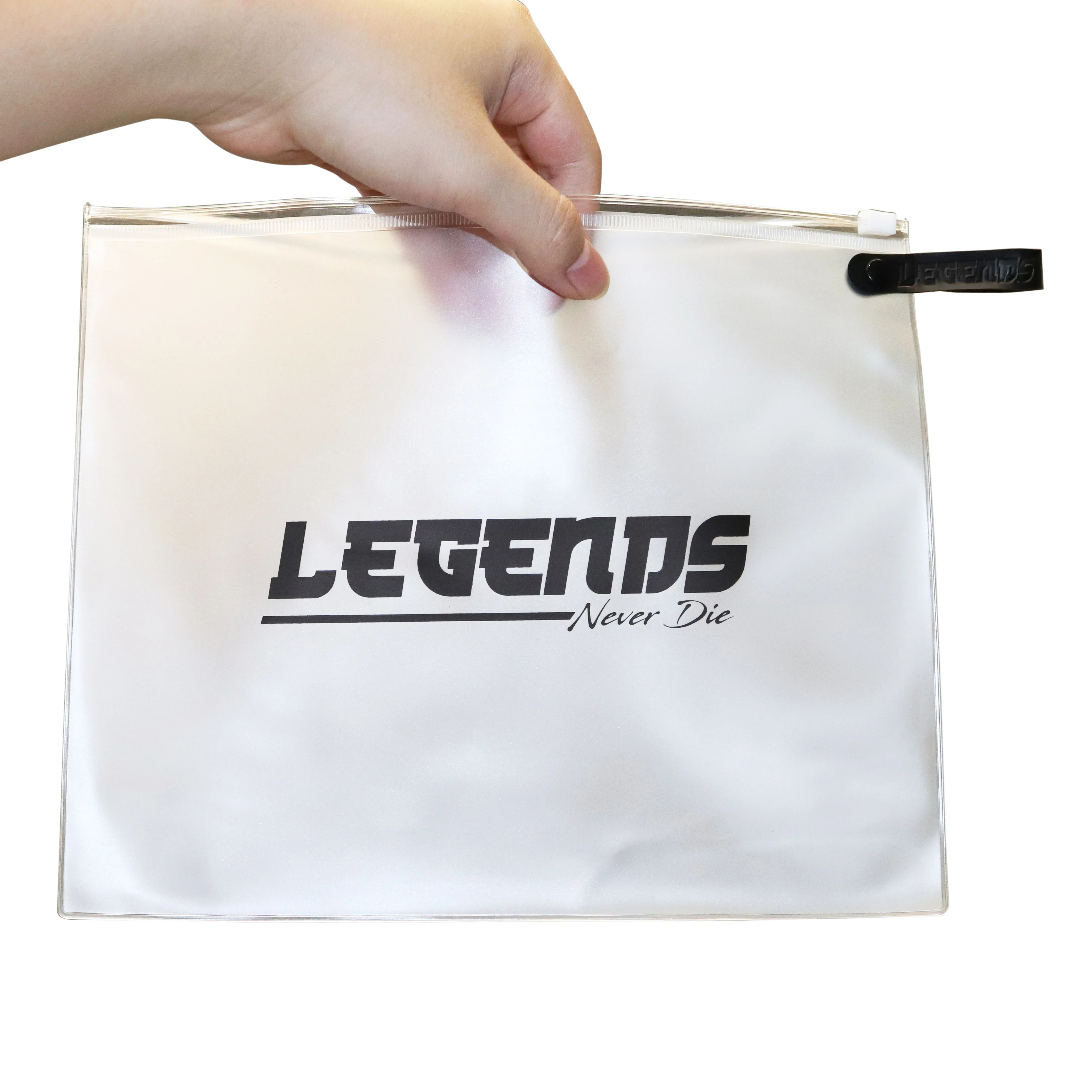 

Customized Biodegradable Frosted PVC Ziplock Bags With Handle Logo Wholesale Clothing Cosmetic Swimwear Zipper Packaging Pouches, Clear/frosted