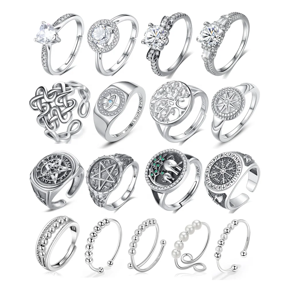 

Wholesale Factory Price 925 Sterling Silver Finger Ring Fashion Fine Jewelry Rings for Men or Women