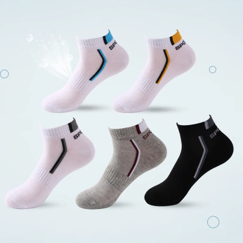

Summer Breathable Socks Mens White Black Grey Thin Mesh Cheap Ankle Men Socks 100% Cotton