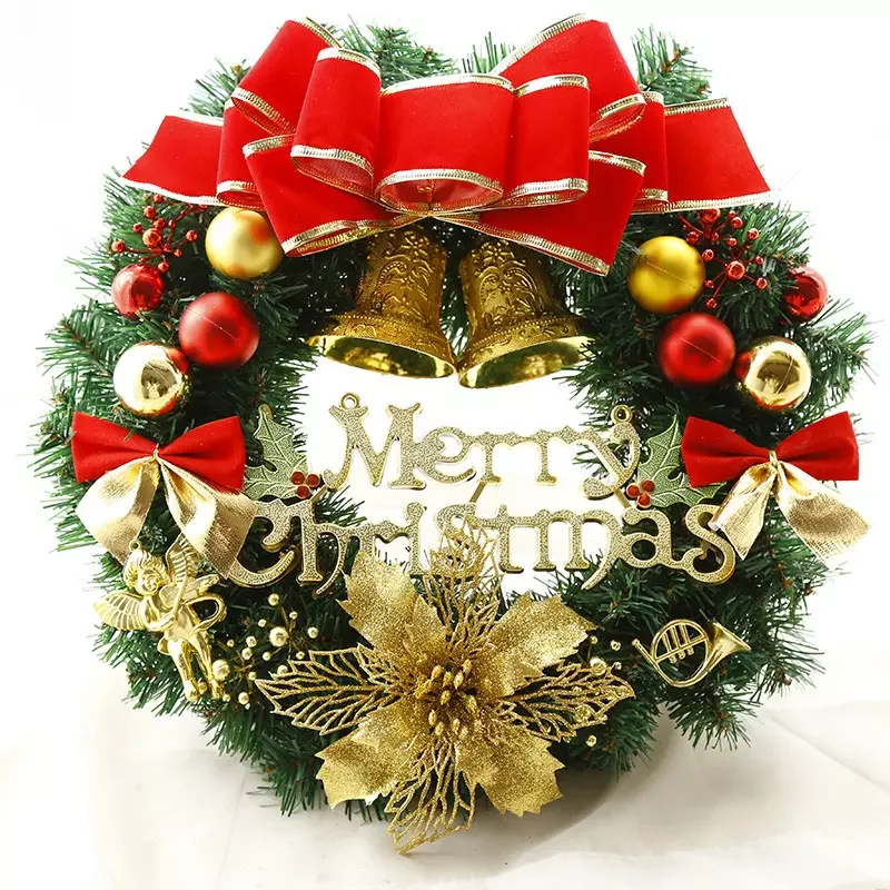 

Hotsale 30Cm Artificial Christmas Wreath Decorated Ball Ornaments For Window Indoor Outdoor Wreath Christmas