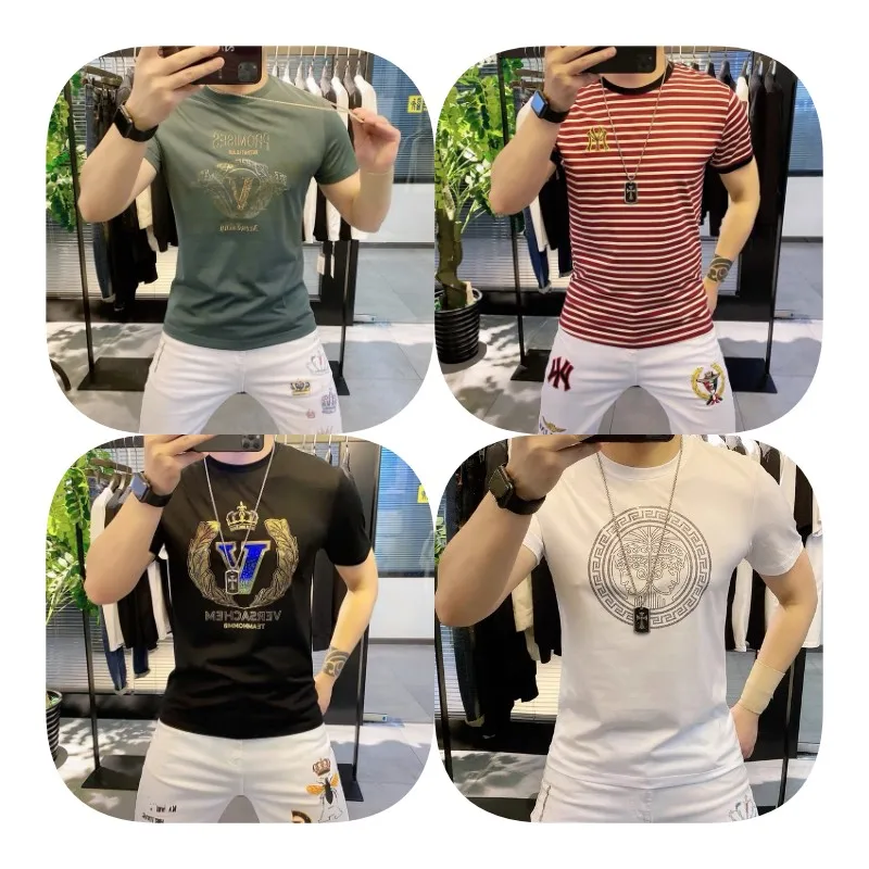 

Factory wholesale high - quality men's shirts short - sleeved fashion men's T-shirts, Cotton