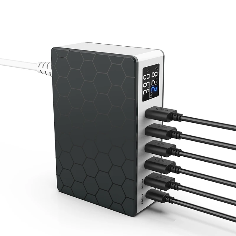 

mobile phones LED display fast charging cable 65w 60w plug cable usb wall charger australia pd type c usb charger phone, Black white