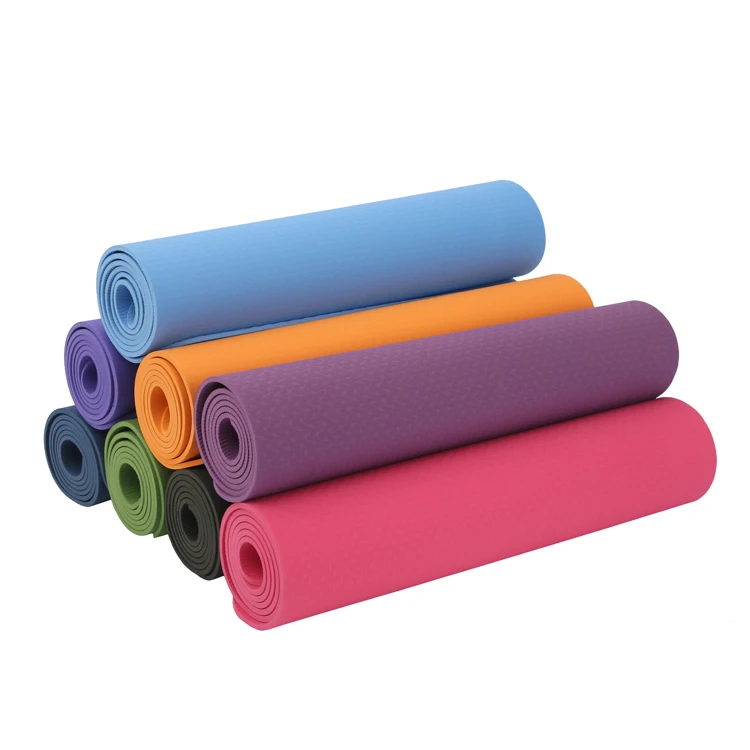 

6 mm tpe yoga mat high density eco friendly pilates yoga mat non slip travel yoga mat, Customized color