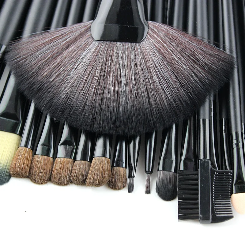 odm professional custom vegan private label brand 32 goat hair 32pcs 40 pcs 32 piece makeup brush set with brush with pouch