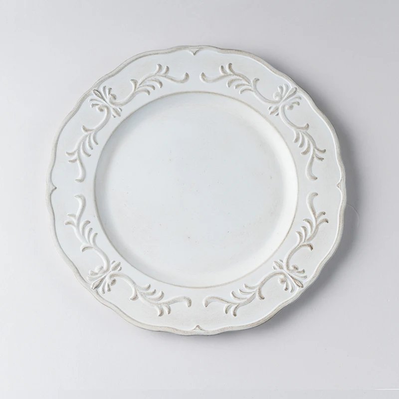 

New fashion home accessories round Decorative Charger Plates Wholesale for wedding, White,black
