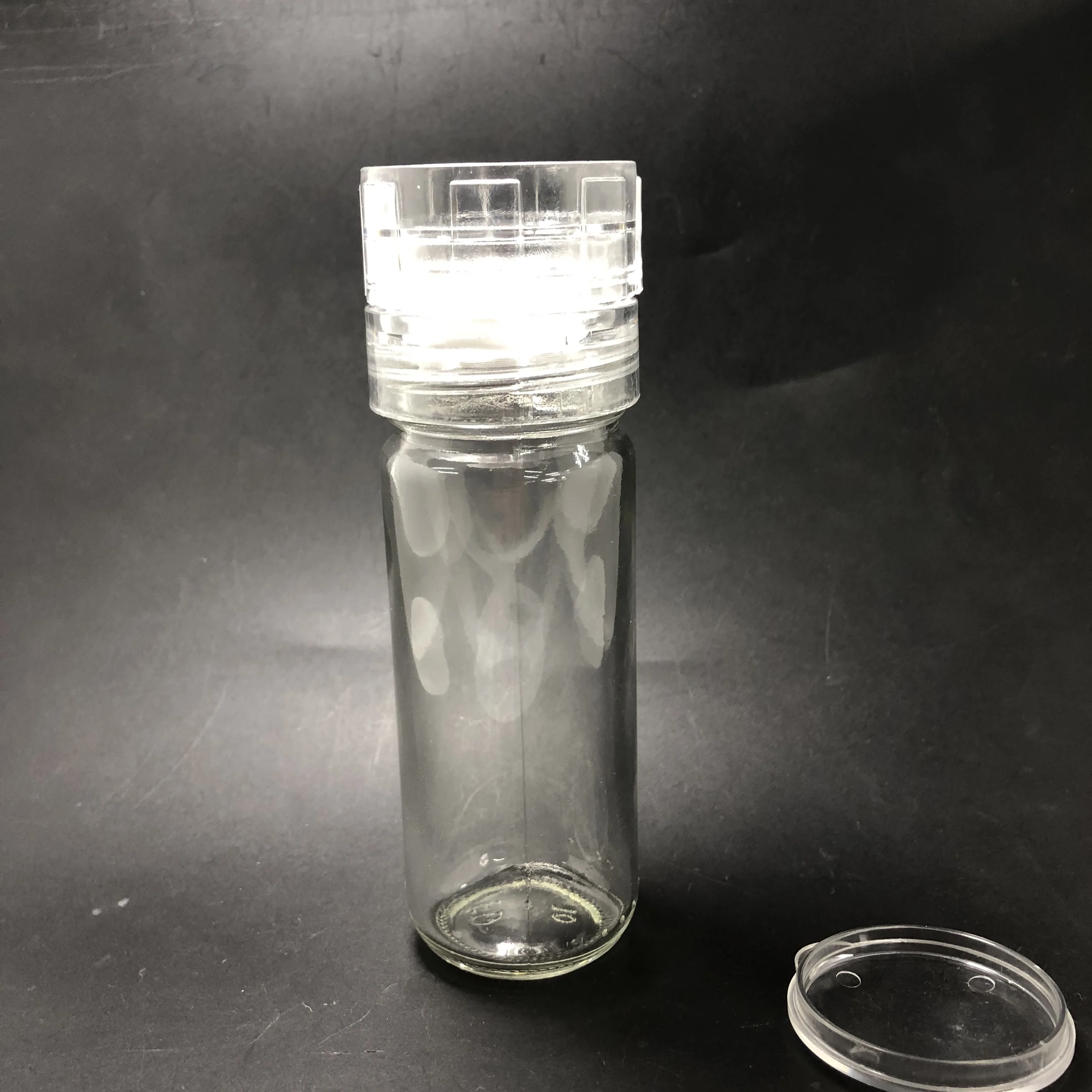 100ml Clear Salt And Pepper Acrylic Grinder Bottle With Plastic Spice