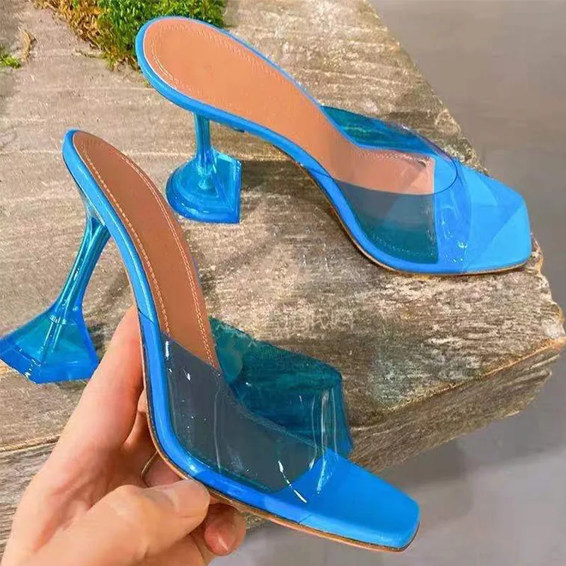 

New Designs New Mould fashion glass and square toe High Heel women Sandals in summer, Picture