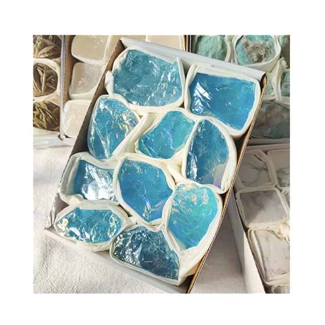 

Hot Selling Natural Geode Crystal Cluster Raw Gemstone Healing Stones set With Box for sale