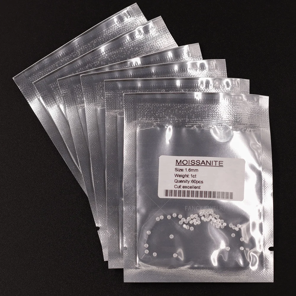 

1.1mm 1.3mm 1.5mm Melee Moissanite DEF color VVS1 clarity loose moissanite lab diamond price per carat wholesale