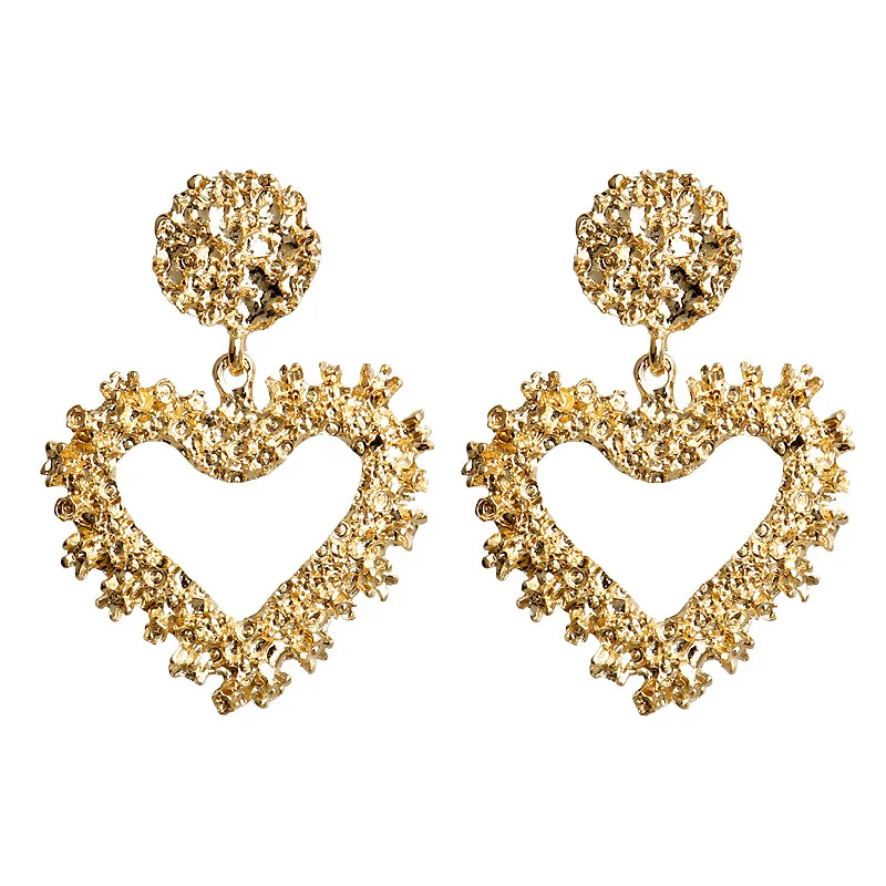 

Juhu New Bohemian Heart Drop Earrings 2021 Women's Fashion Retro Geometric Geometric Acrylic Pendant Drop Earrings Jewelry