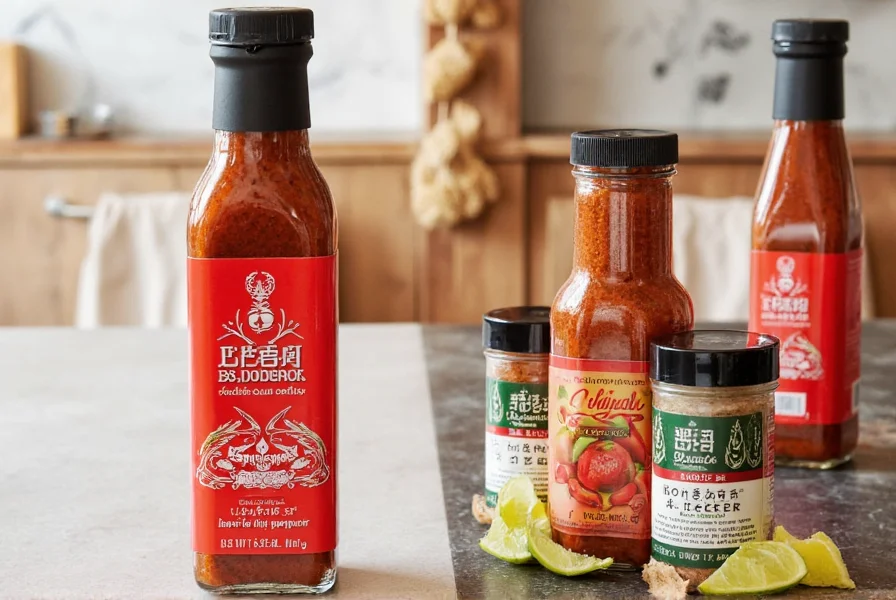Bottle of smoked paprika on wooden table