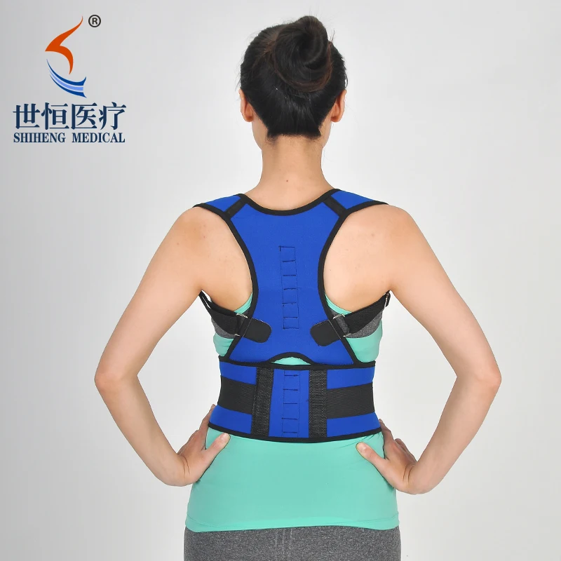 

Low MOQ Adjustable Back Posture Corrector Clavicle Spine Braces Back Slouching Shoulder Lumbar Brace Support Belt, Black/white/blue/skin