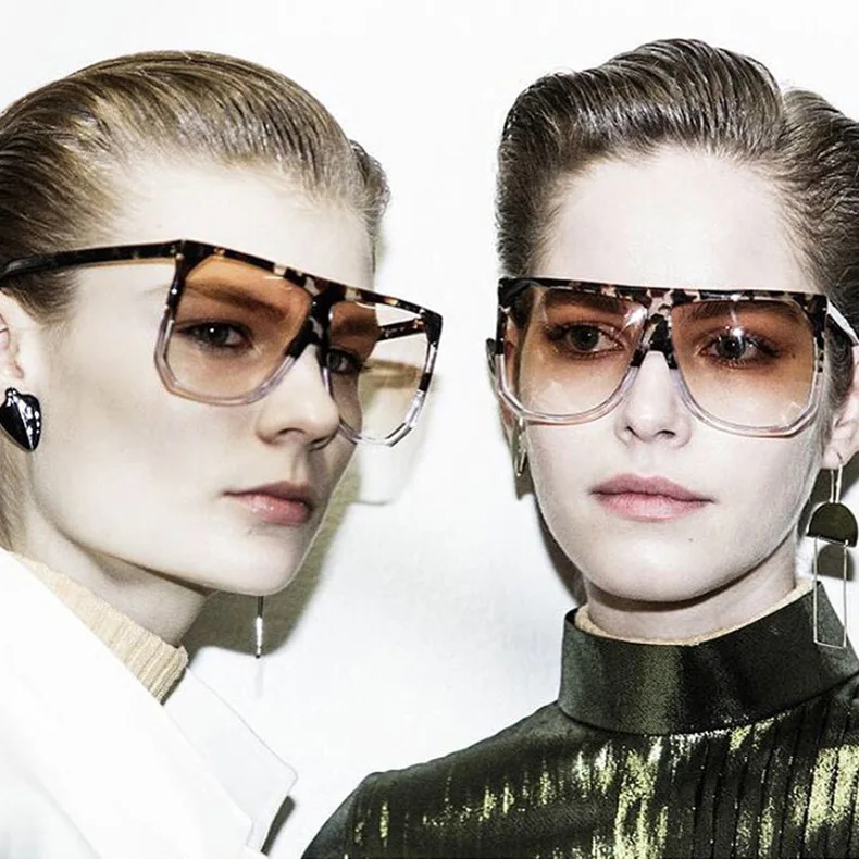 

Top Quality Sunglasses 2020 Oversized Square Plastic Frame UV400 Gradient Lens Women Man Sun Glasses Unisex