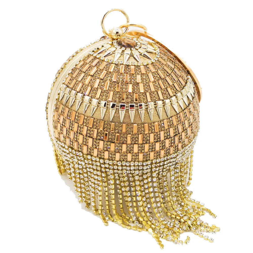 

Custom latest round ball evening gold clutch bag