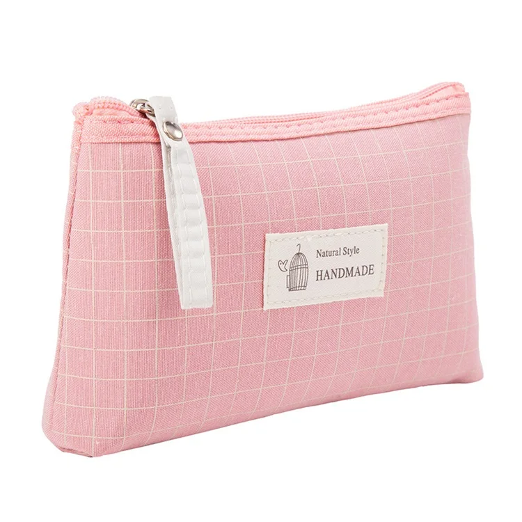 

Qetesh 2021Cute Colorful Cosmetic Bag Small Canvas Cosmetic Bags Makeup Bags, White,gray,dark gray,pink, brown