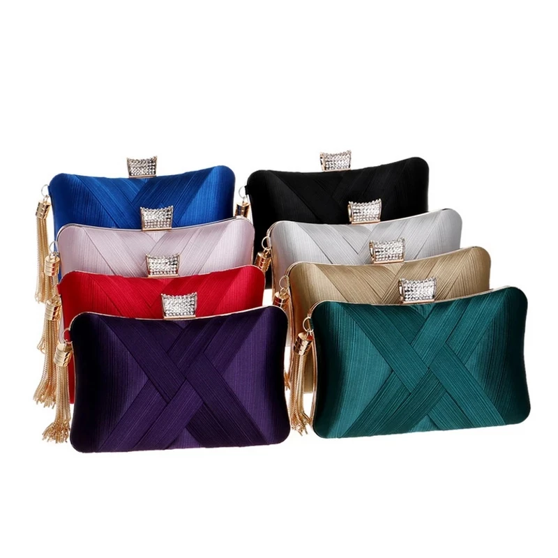 

2021 Fashion women evening bags tassel ladies clutch purse shoulder chain wedding party handbags bags