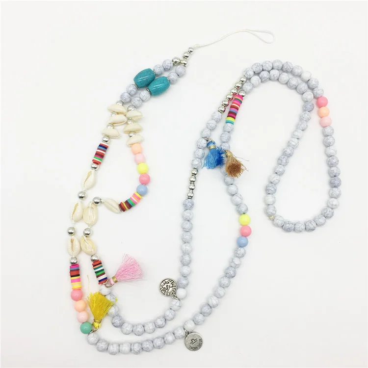 

126CM beaded mobile phone chains beads accessories straps for mobile/ glasses/necklace/bracelet Long Beaded Phone Lanyard
