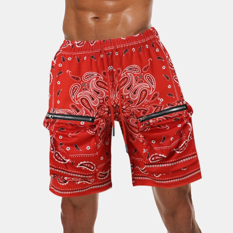 

20% discount celana pendek pria big pocket above knee shorts men embossed essentials basketball bandana shorts mens shorts, As pictures