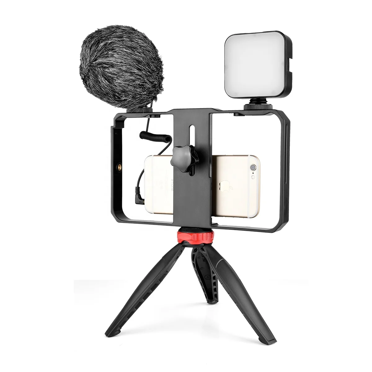 

YELANGU PC02 camera Cage+LED01 Light+Mini Table Tripod +BY-MM1 microphone Kit for Video Smartphone Filmmaking Live Photography