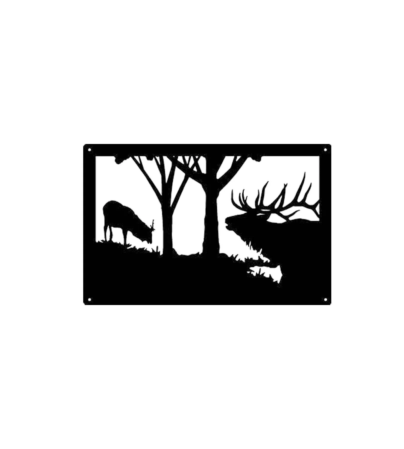 

Yinfa Wildlife Elk Wall Art Territorial Warning -Size 13.8 inch Metal Wall Art, Black