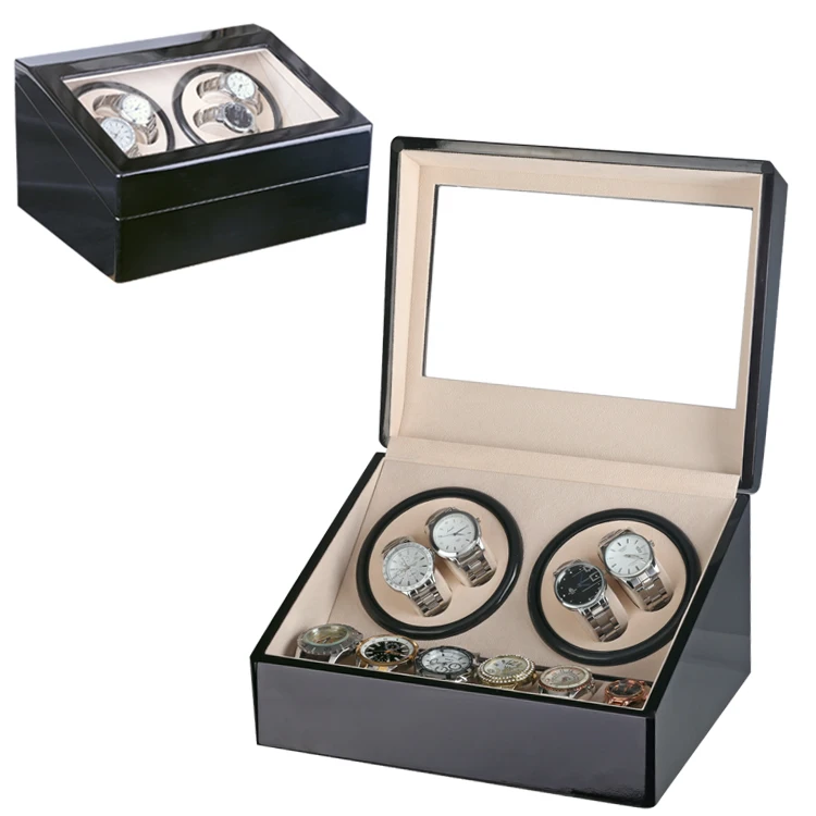 

High-Quality Purplish Red Automatic Watch Winder Slient Motor Box Watches Mechanism Cases Storage Display Watches