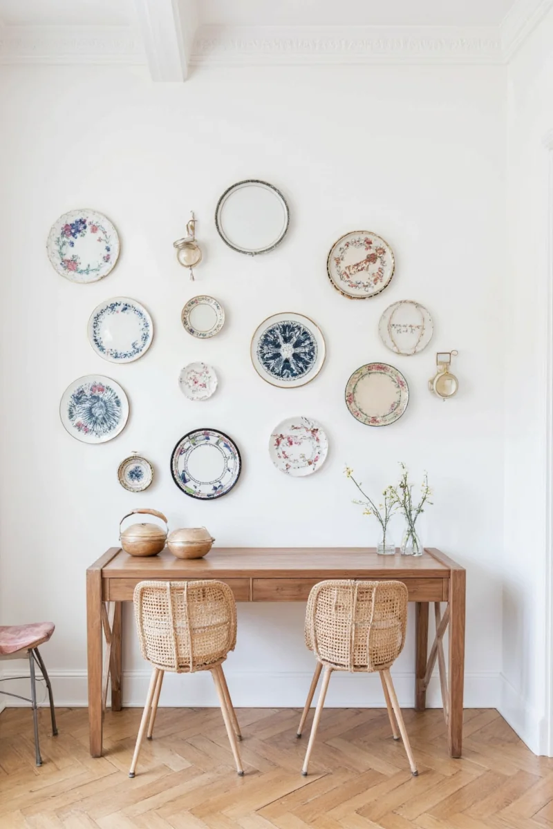 Final inspirational image of decorative plate rack wall
