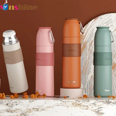 

500ml large capacity custom 304 stainless steel portable hand vacuum flask insulated water bottles for travel camping, As picture