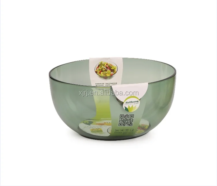 

High quality kitchen colorful round decorative salad bowls transparent plastic salad bowl, 3 colors assorted(as per picture)