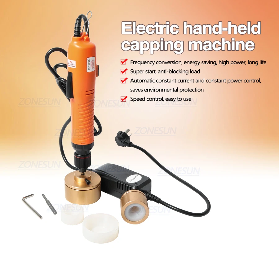 Zonesun Handheld Electric Small Manual Bottle Capping Machine For Plastic Caps Manual Plastic