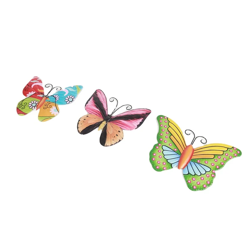 

Set of 3 Home Decorations Iron Butterflies Hanging Metal Home Butterfly Wall Art