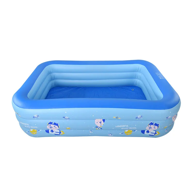 Custom Blue 250cm PVC Portable Square Inflatable Pool for Kids and Adults Summer Recreation for Home Use and Family Bath
