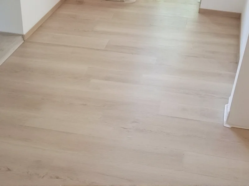 Shiny vinyl flooring after using DIY cleaner