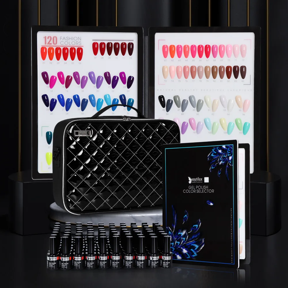 

Beautilux Luxury Nail Gel Polish Suitcase Bag Can Pack 70pcs with Nail Artist Suitcase Color Pallets Professional Salon Bags