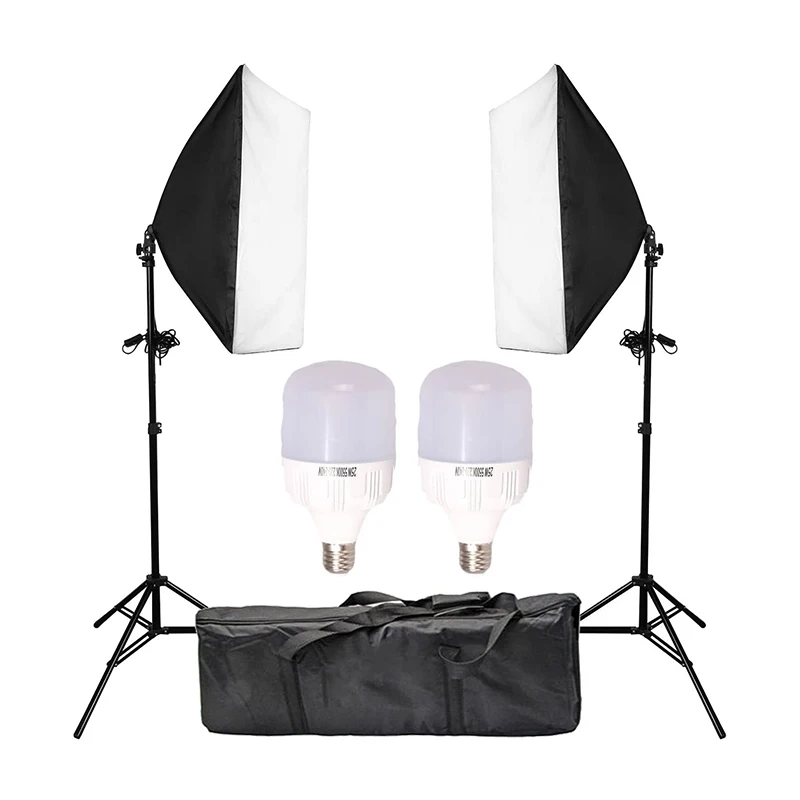 

Lighting Kit 20"x28"/50x70cm Softbox Soft Box Photo Studio Set Light Bulbs Lamp