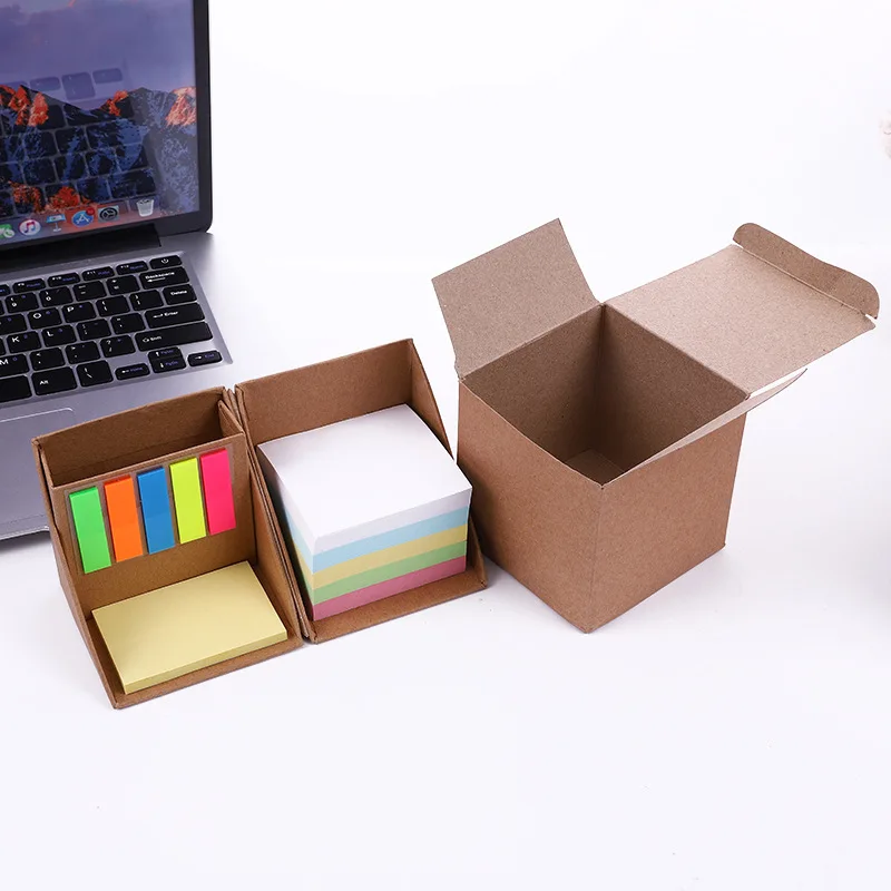 Foldable Cube Memo Pad Box,Multifunction Sticky Note Set With Pen