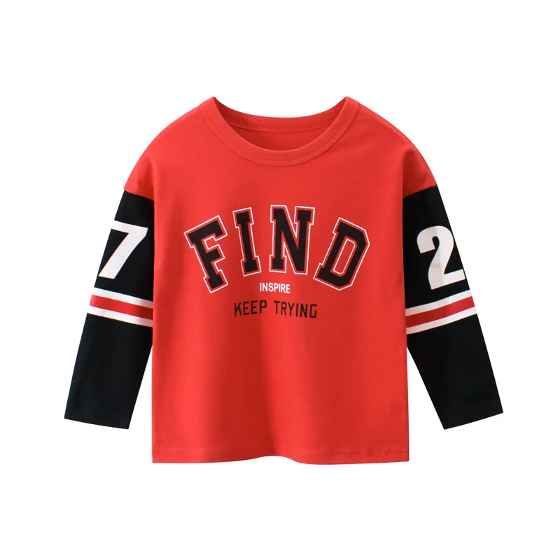 

Children's clothing wholesale 2021 spring new boy long sleeve T-shirt 100% cotton bottom shirt