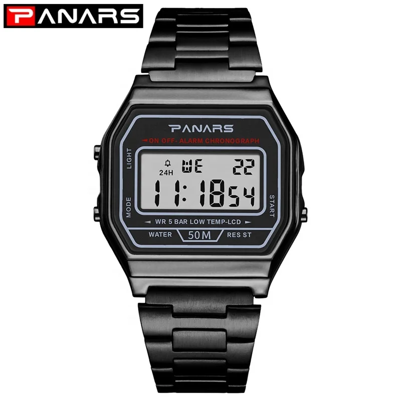 PANARS 50m Waterproof Luxury Gold Blue Stainless steel  Relogio Masculino Watches Men Wrist Mens Watches