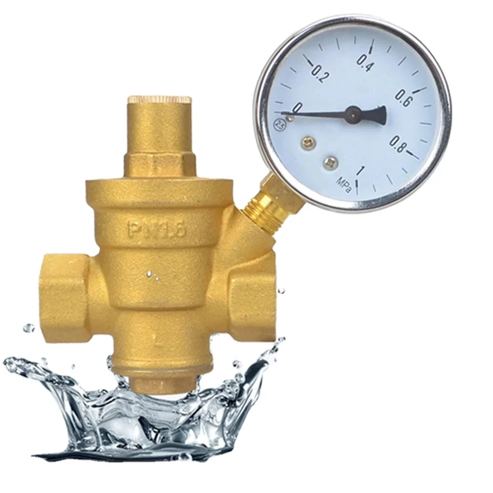 

4/6 points Brass Water Pressure Reducing Maintaining Valves Regulator Mayitr Adjustable Relief Valves With Gauge Meter 85*63mm