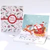 holiday small popup Elk christmas Santa Claus souvenirs Greeting postcards creative christmas gift 3d handmade christmas card