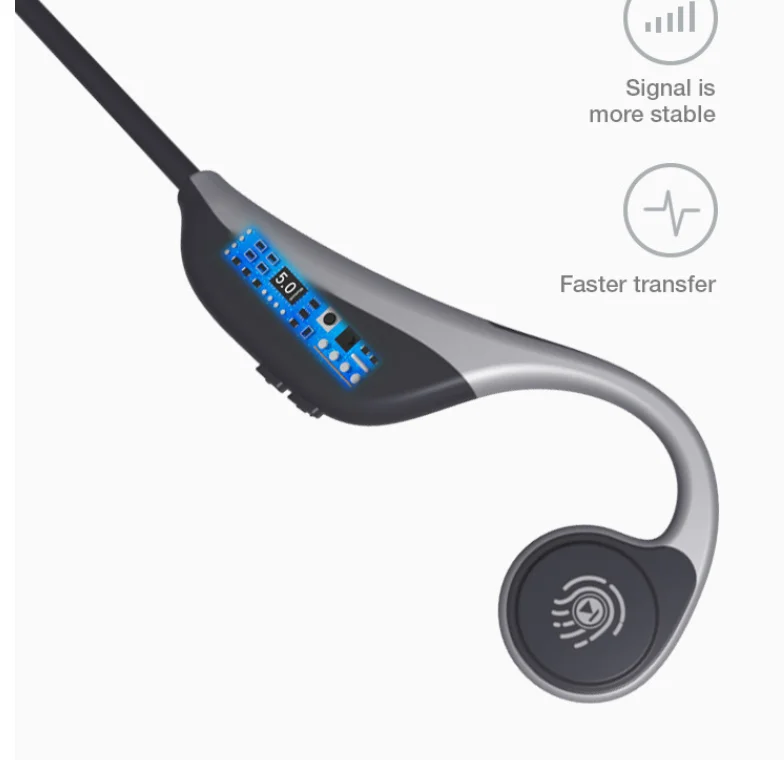 Sport Bone Conduction Bluetoth Headset Wireless with Microphone Touch Type Bilateral Stereo Waterproof USB 5.0 earphone - ANKUX.COM