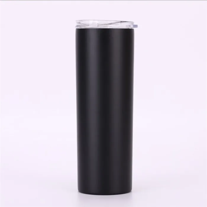 

20oz vacuum metal double wall cup insulated stainless steel skinny tumbler with lid straw