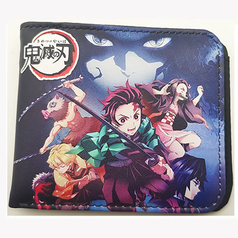 

Anime Demon Slayer Folding Wallet Kimetsu no Yaiba Printed Short PU Leather Wallet, Picture shows